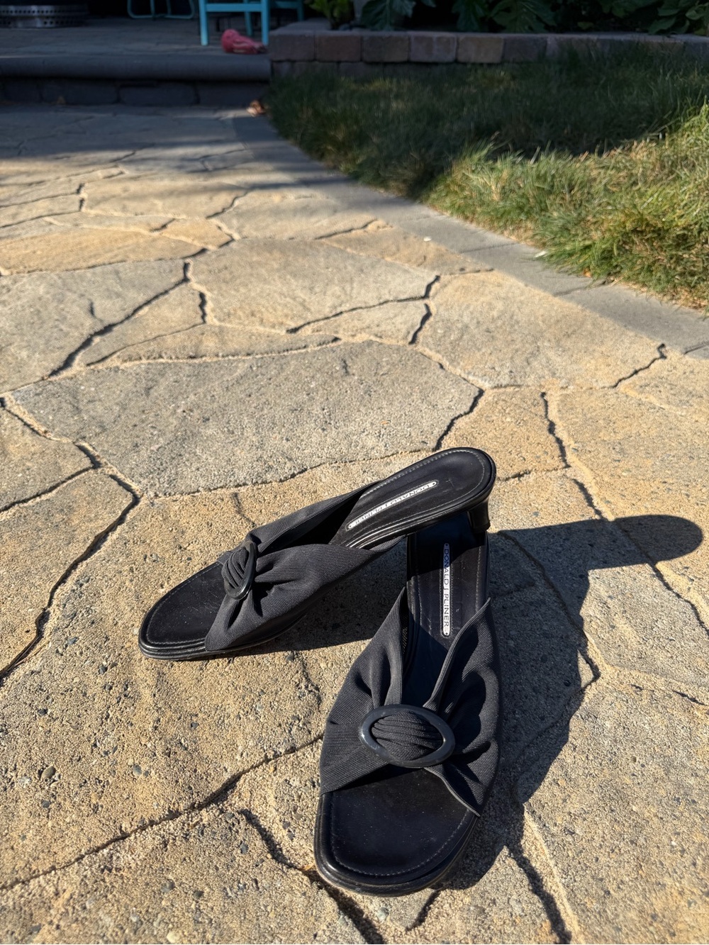 Donald J Pliner Black Kitten Heel Sandals